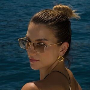 18K Gold Plated Round Textured Stud Earrings